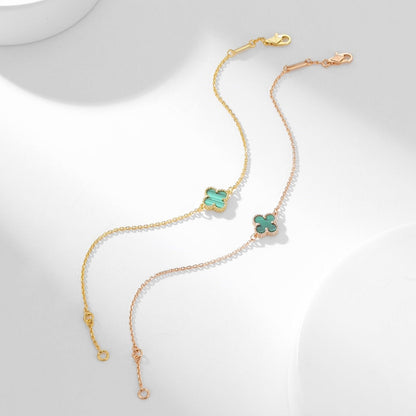 [Marin-Jewelry]BRACELET TRÈFLE MALACHITE 1 MOTIF