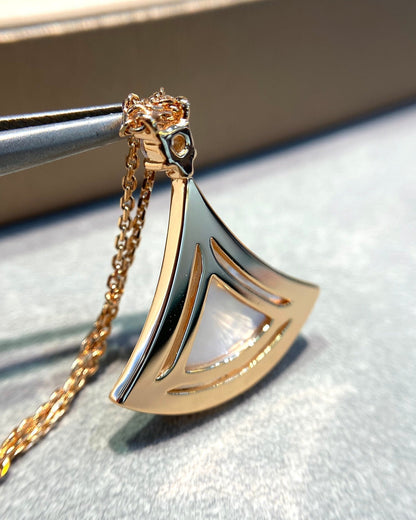 [⭐Marins]DREAM MOP DIAMOND PAVED PINK GOLD NECKLACE