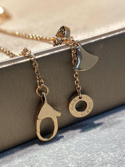 [⭐Marins]DREAM MOP DIAMOND PAVED PINK GOLD NECKLACE