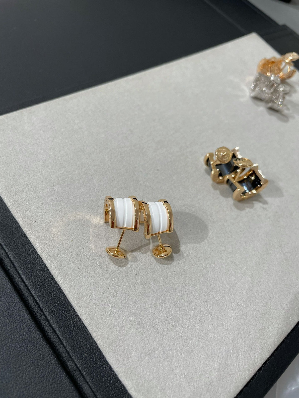 [⭐Marins]ZERO 1 PINK GOLD CERAMIC EARRINGS