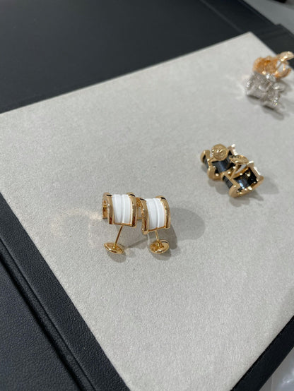 [⭐Marins]ZERO 1 PINK GOLD CERAMIC EARRINGS