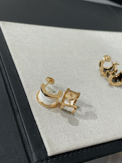 [⭐Marins]ZERO 1 PINK GOLD CERAMIC EARRINGS