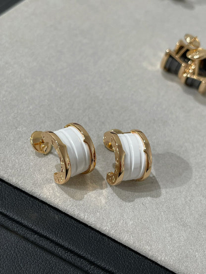 [⭐Marins]ZERO 1 PINK GOLD CERAMIC EARRINGS