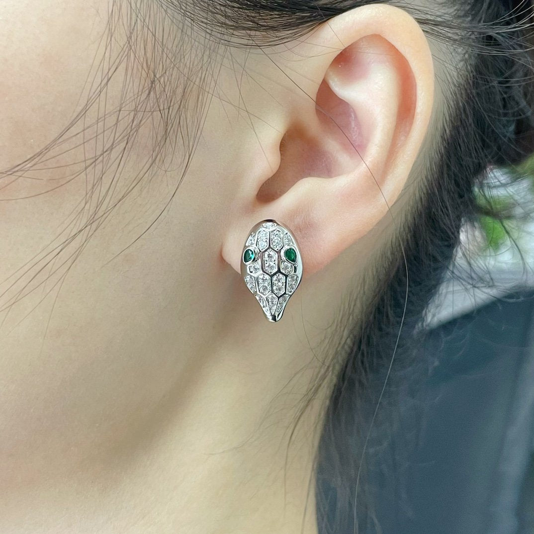 [⭐Marins]SERPENT DIAMOND STUD EARRINGS