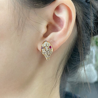 [⭐Marins]SERPENT DIAMOND STUD EARRINGS