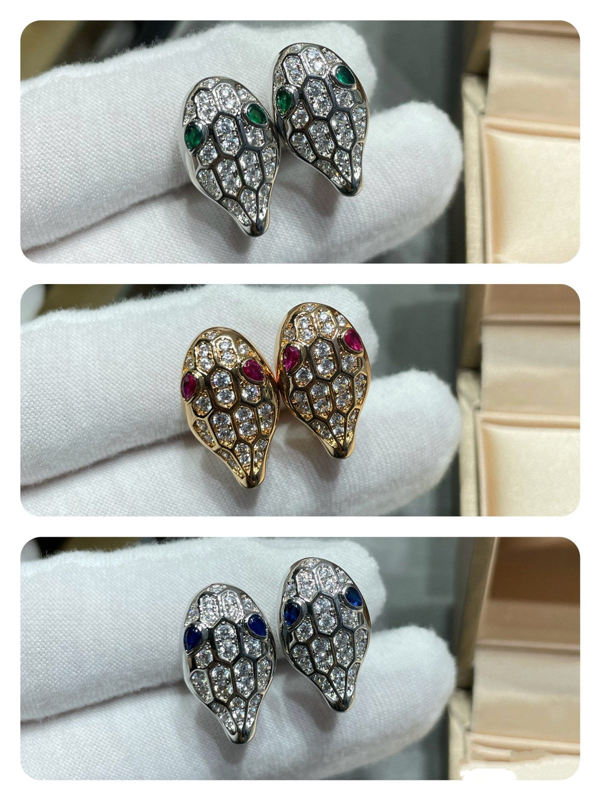 [⭐Marins]SERPENT DIAMOND STUD EARRINGS