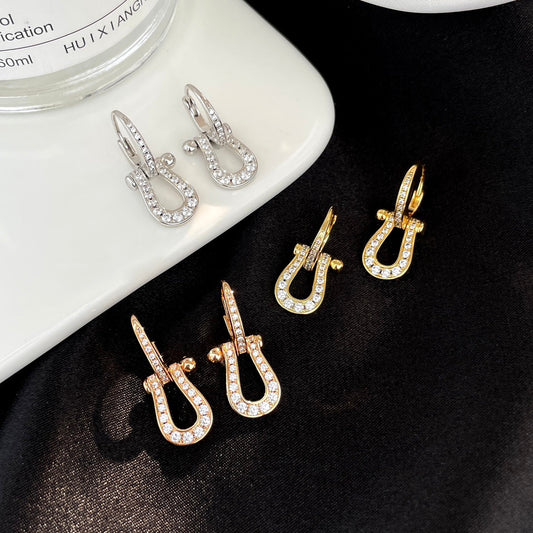 [Marin-Bijoux]BOUCLES D'OREILLES FORCE 10 ENTIÈREMENT SERTIES DE DIAMANTS, MODÈLE MOYEN