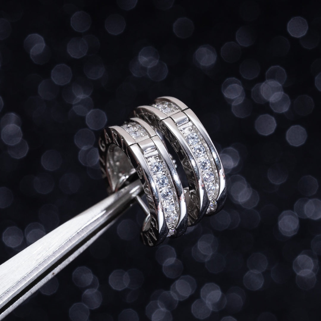 [⭐Marins]ZERO 1 MINI SILVER DIAMOND EARRINGS