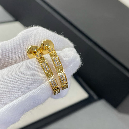 [Marin-Bijoux]BOUCLES D'OREILLES CRÉOLES OR DIAMANT LOVE