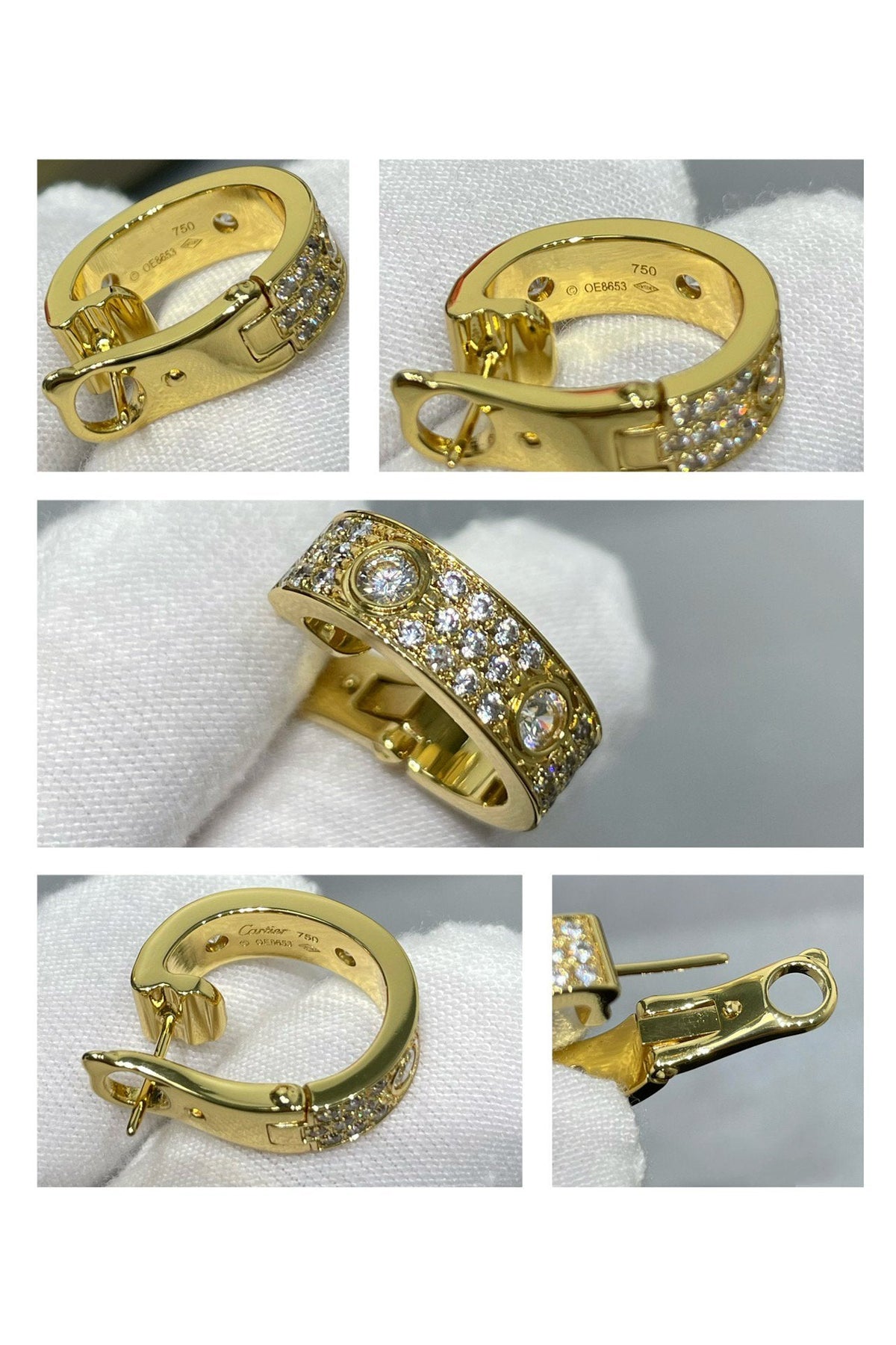 [Marin-Jewelry]LOVE 5.5MM DIAMOND PAVED EARRINGS
