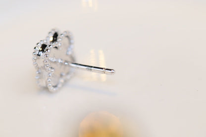 [Marin-Jewelry]CLOVER MINI TURQUOISE SILVER STUD EARRINGS