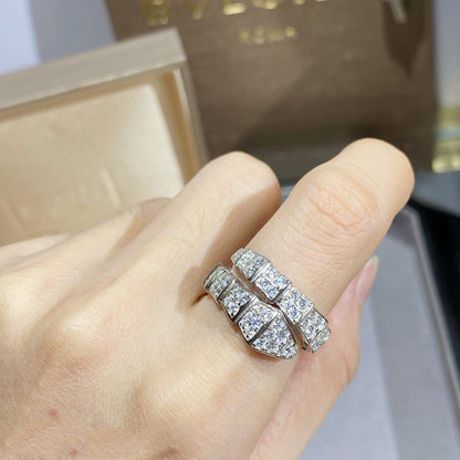 [⭐Marins]SERPENTI RING SILVER DIAMOND PAVED