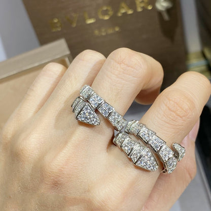 [⭐Marins]SERPENTI RING SILVER DIAMOND PAVED