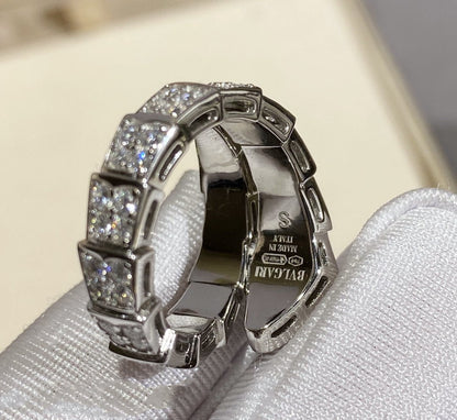[⭐Marins]SERPENTI RING SILVER DIAMOND PAVED