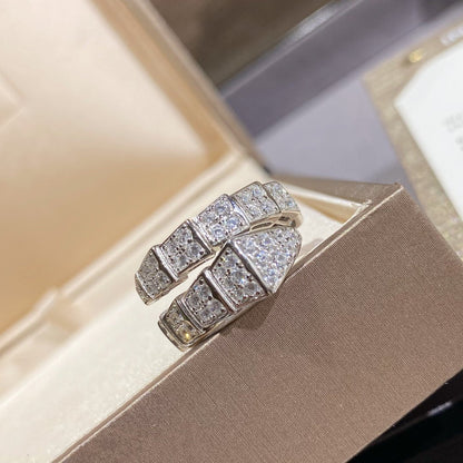 [⭐Marins]SERPENTI RING SILVER DIAMOND PAVED