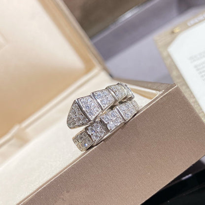 [⭐Marins]SERPENTI RING SILVER DIAMOND PAVED