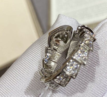 [⭐Marins]SERPENTI LARGE RING SILVER DIAMOND PAVED
