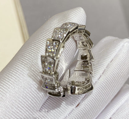 [⭐Marins]SERPENTI LARGE RING SILVER DIAMOND PAVED