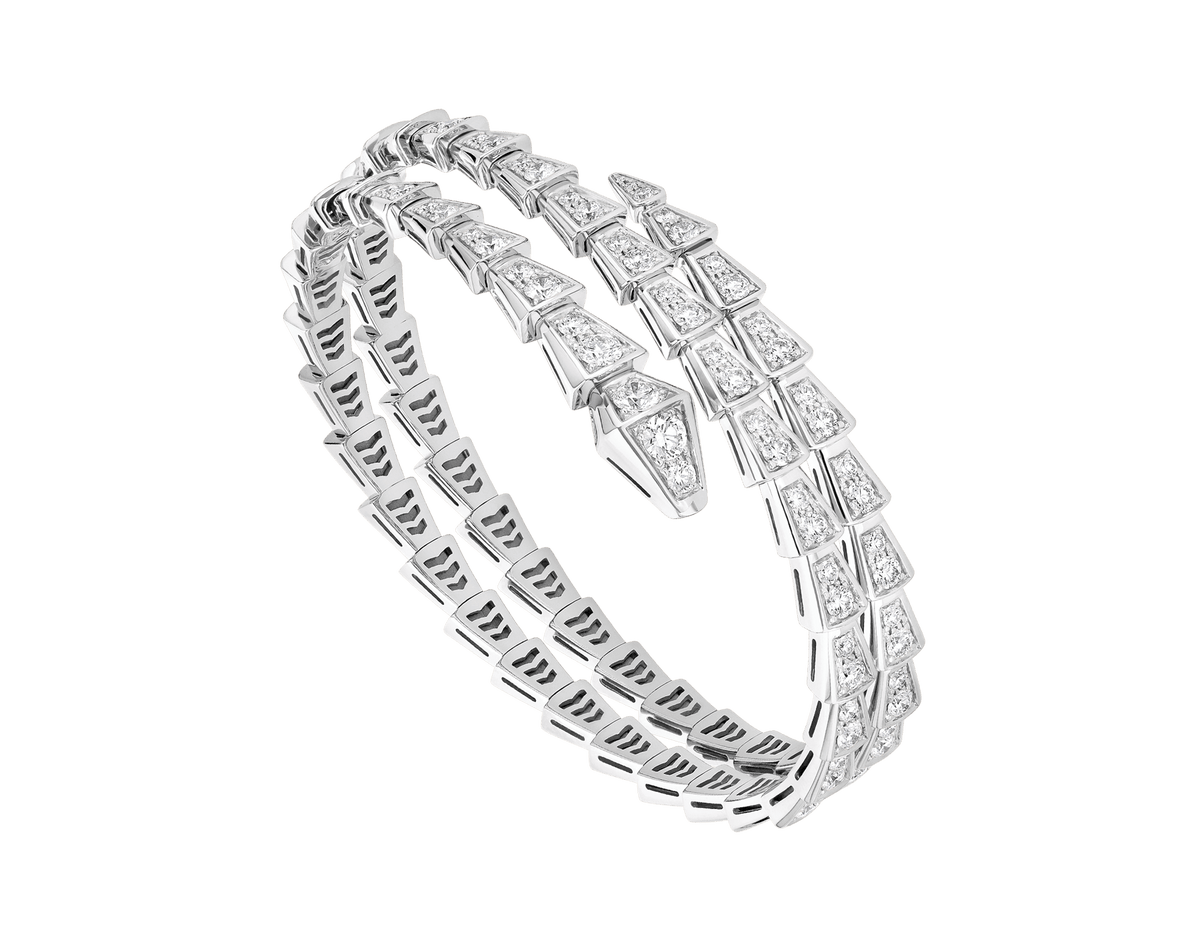 [⭐Marins]SERPENTI BRACELET SILVER DIAMOND DOUBLE ROW