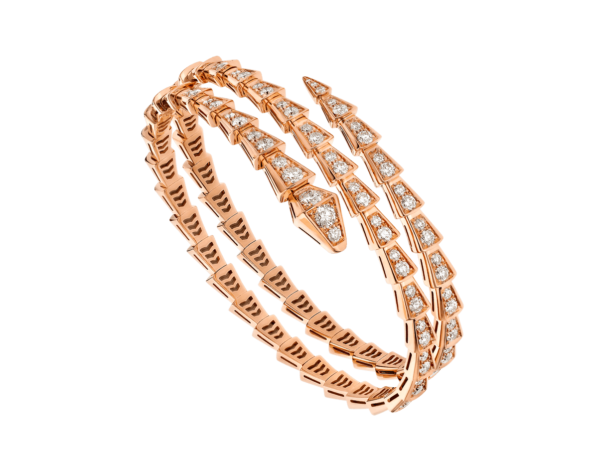 [⭐Marins]SERPENTI BRACELET PINK GOLD DIAMOND DOUBLE ROW