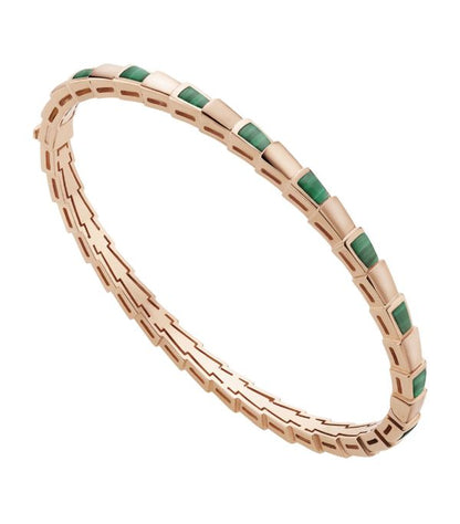 [⭐Marins]SERPENTI BRACELET PINK GOLD MALACHITE