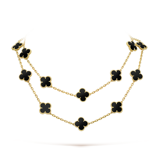 [Marin-Jewelry]COLLIER TRÈFLE 20 MOTIFS ONYX