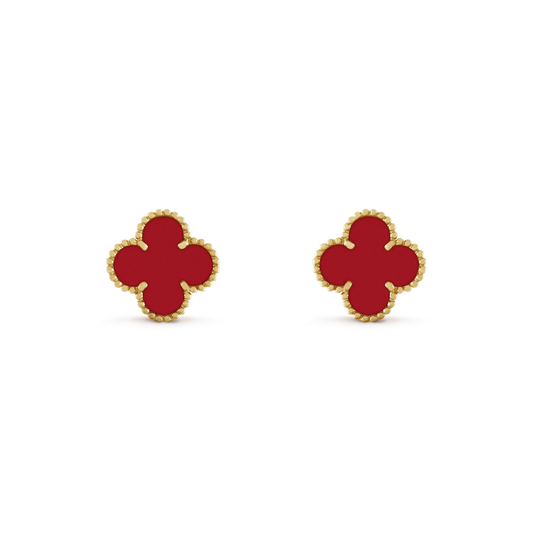 [Marin-Jewelry]クローバー ミニ 9.5MM カーネリアン イヤリング