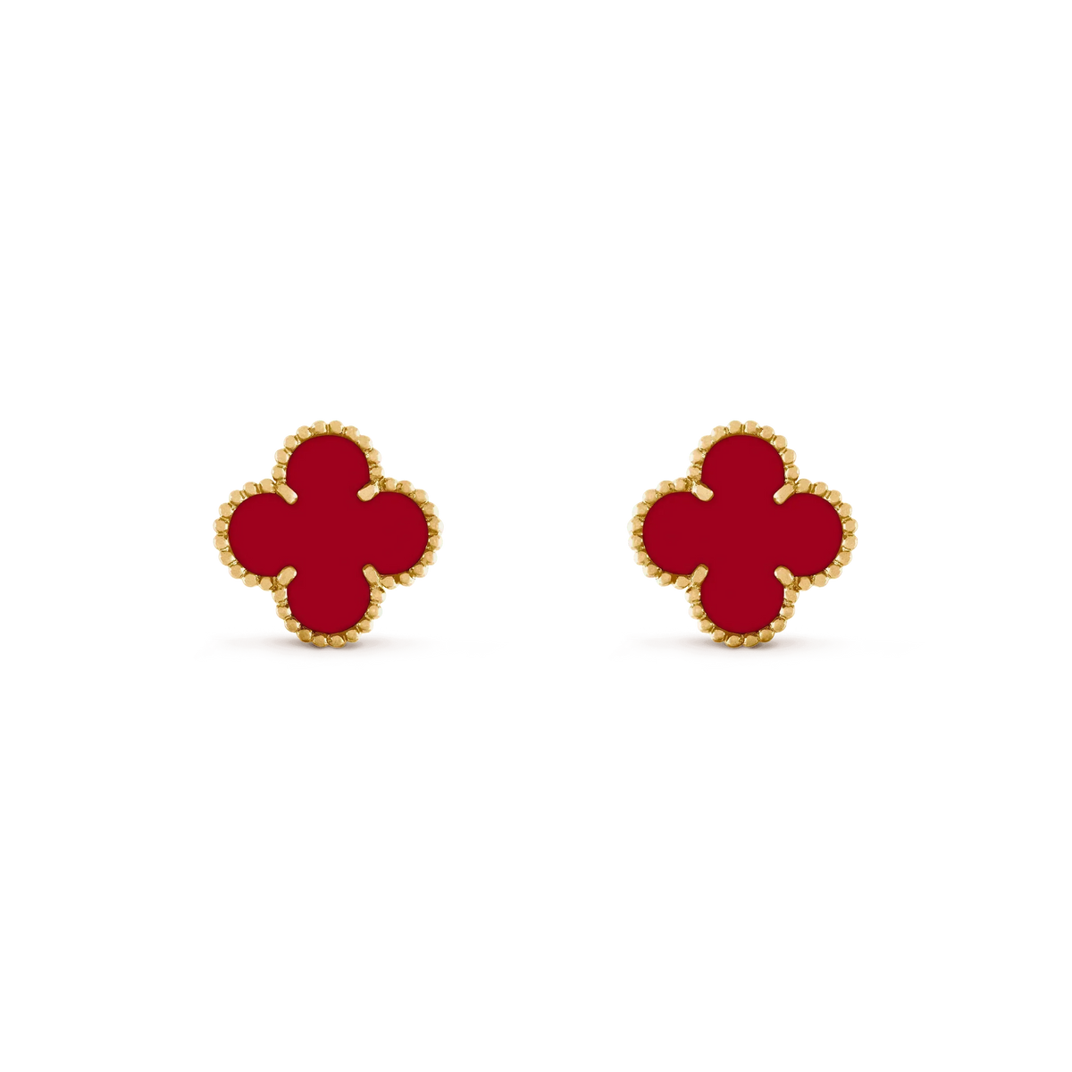 [Marin-Jewelry]CLOVER MEDIUM 1 MOTIFS CARNELIAN  EARRINGS