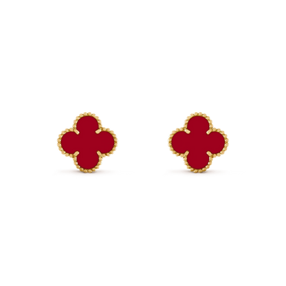 [Marin-Jewelry]CLOVER MEDIUM 1 MOTIFS CARNELIAN  EARRINGS