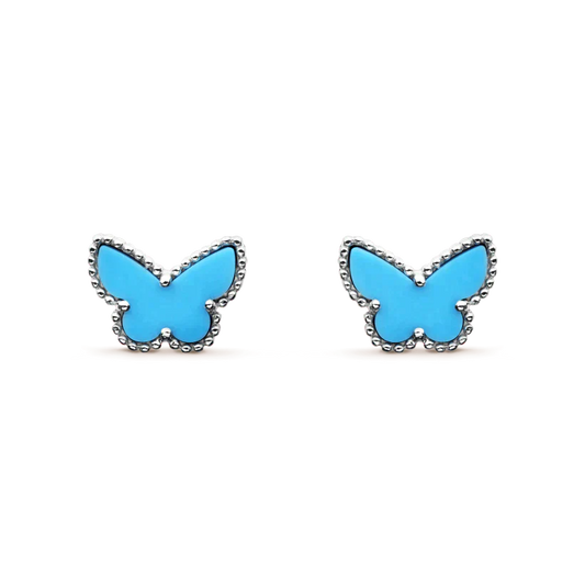 [Marin-Jewelry]BOUCLES D'OREILLES PAPILLON TURQUOISE ARGENT