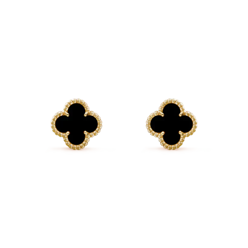 [Marin-Jewelry]CLOVER MINI 9.5MM BLACK MOP EARRINGS