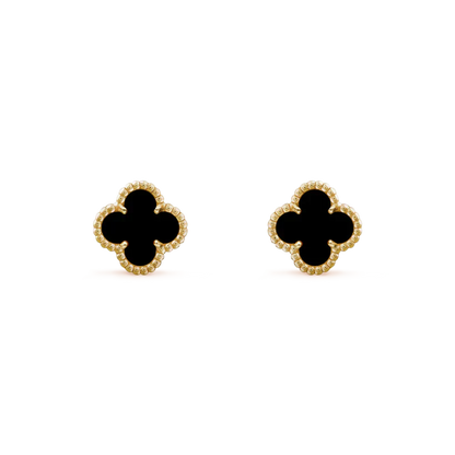 [Marin-Jewelry]CLOVER MINI 9.5MM BLACK MOP EARRINGS