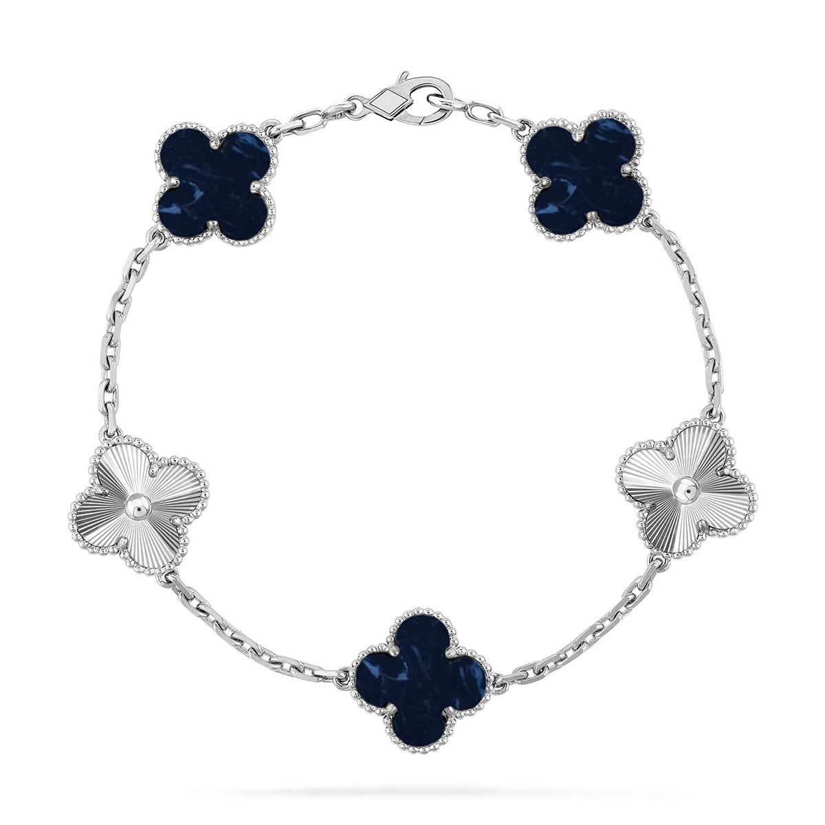 [Marin-Jewelry]COLLECTION BRACELET 5 MOTIFS EN PIETERSITE TRÈFLE