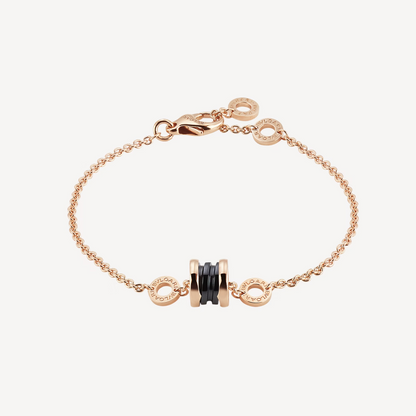 [⭐Marins]ZERO 1 SOFT PINK GOLD AND BLACK CERAMIC BRACELET