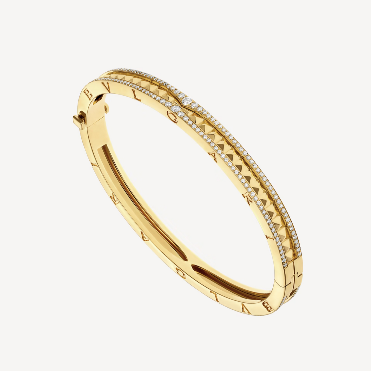 [⭐Marins]ZERO 1 SPIRAL AND PAVED DIAMOND GOLD BRACELET