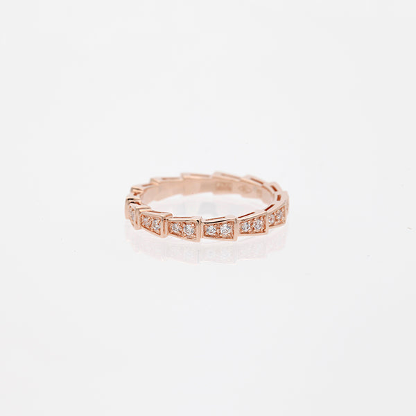 [⭐Marins]SERPENTI RING PINK GOLD DIAMOND PAVED 3MM