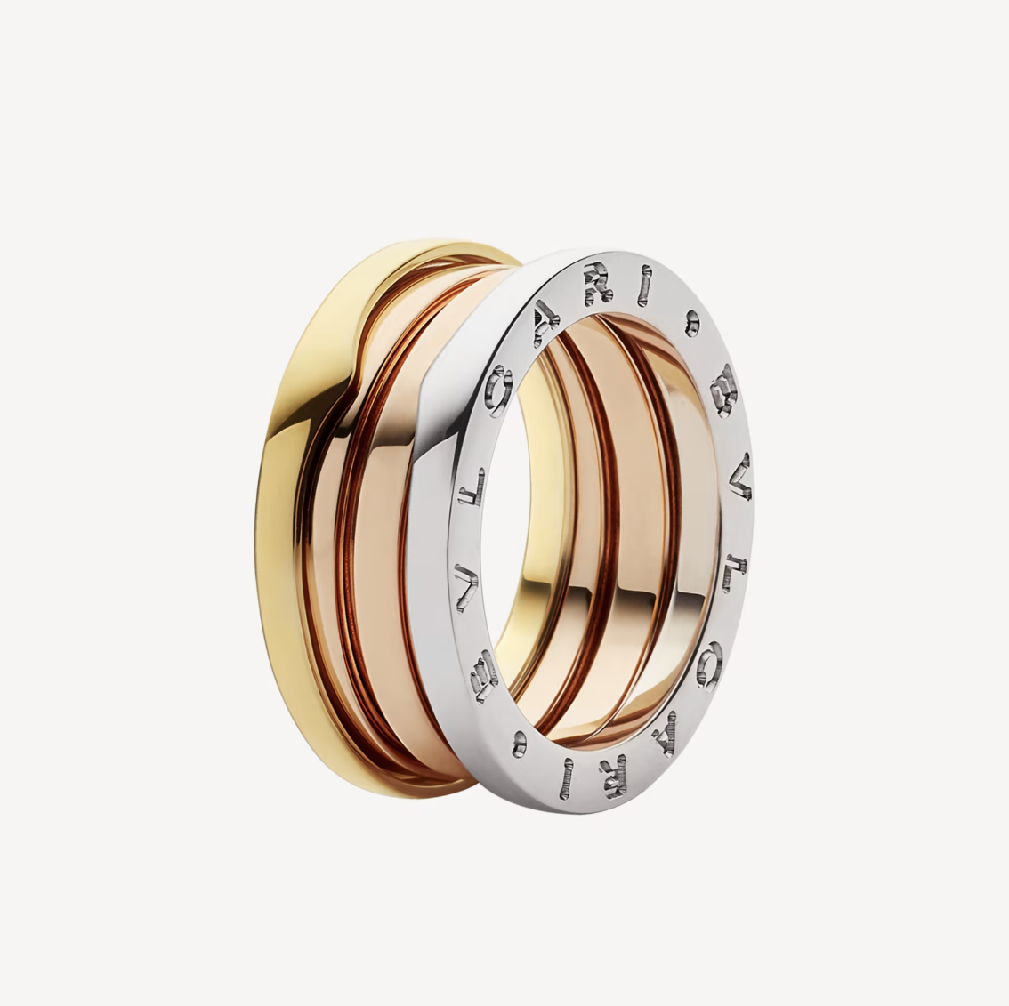 [⭐Marins]ZERO 1 THREE-BAND ROSE WHITE AND YELLOW RING