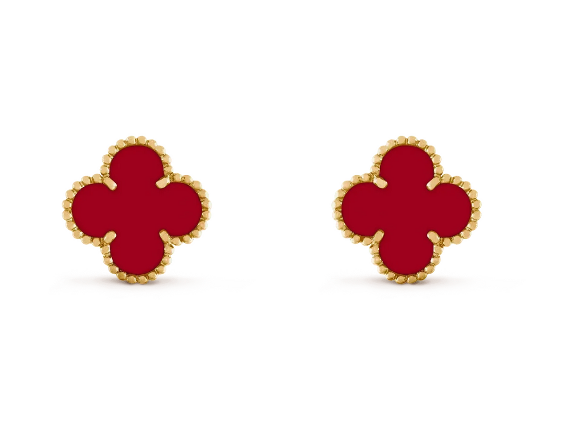 [Marin-Jewelry] CLOVER 20MM RED AGATE EARRINGS