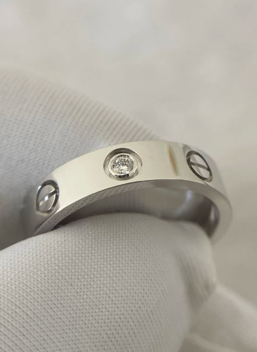 [Marin-Jewelry]LOVE RING 4MM 1 DIAMOND SILVER
