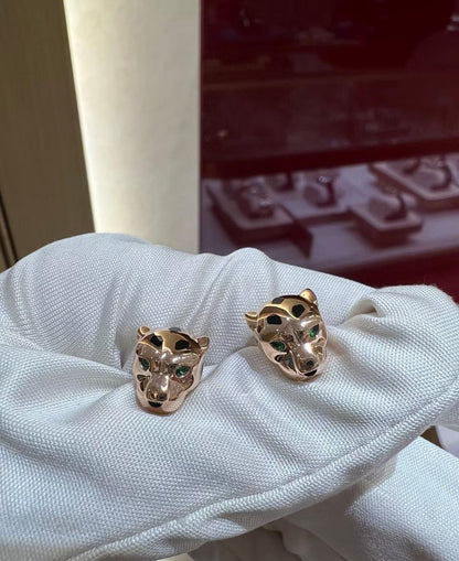 [?Marin-Jewelry]BOUCLES D'OREILLES À CLOUS IMPRIMÉES CHEETAH, TROIS COULEURS