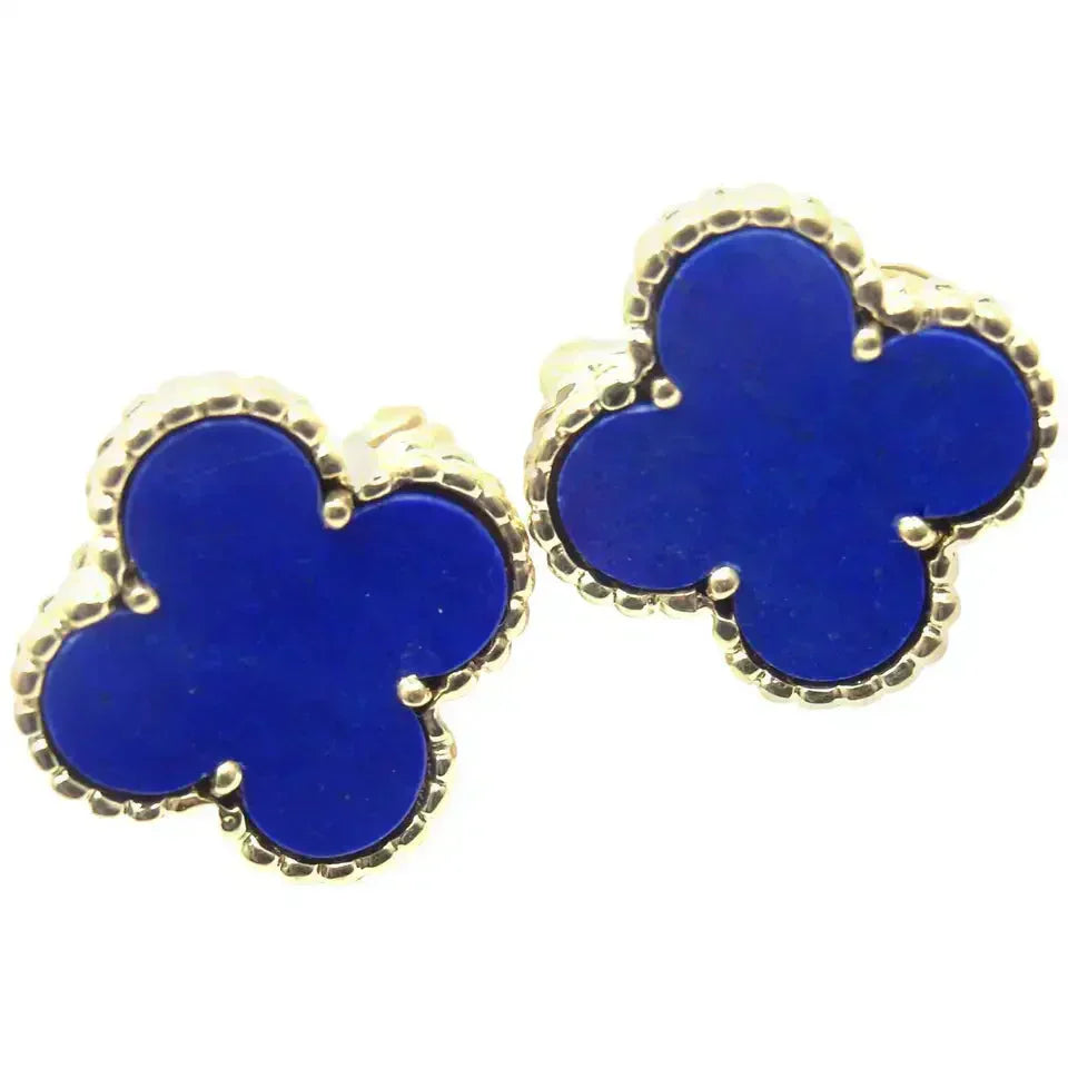 [Marin-Jewelry]CLOVER MINI 9.5MM TURQUOISE EARRINGS