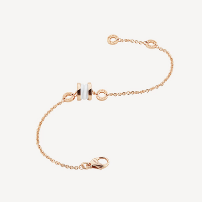 [⭐Marins]ZERO 1 SOFT PINK GOLD AND WHITE CERAMIC BRACELET