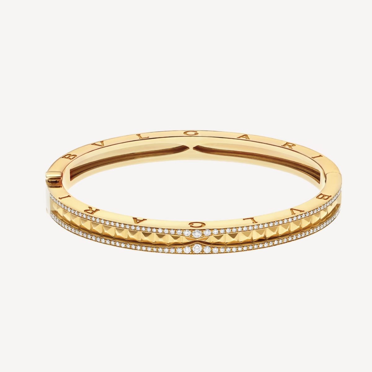 [⭐Marins]ZERO 1 SPIRAL AND PAVED DIAMOND GOLD BRACELET
