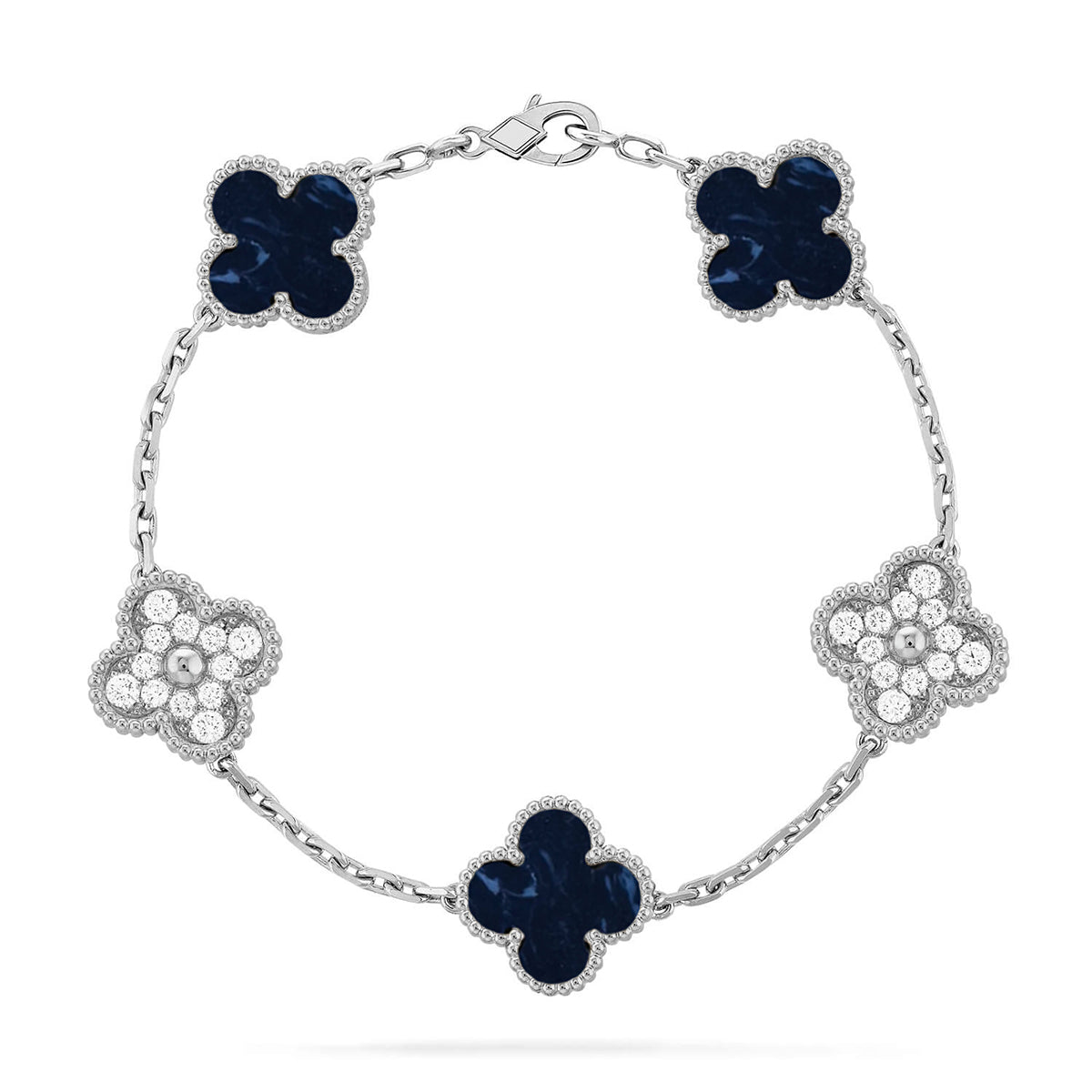 [Marin-Jewelry]COLLECTION BRACELET 5 MOTIFS EN PIETERSITE TRÈFLE