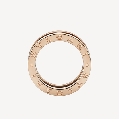 [⭐Marins]ZERO 1 TWO-BAND LOOPS AND BLACK CERAMIC PINK GOLD RING