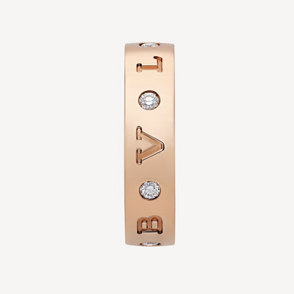 [⭐Marins]ZERO 1 ESSENTIAL PINK GOLD BAND WITH DIAMONDS RING