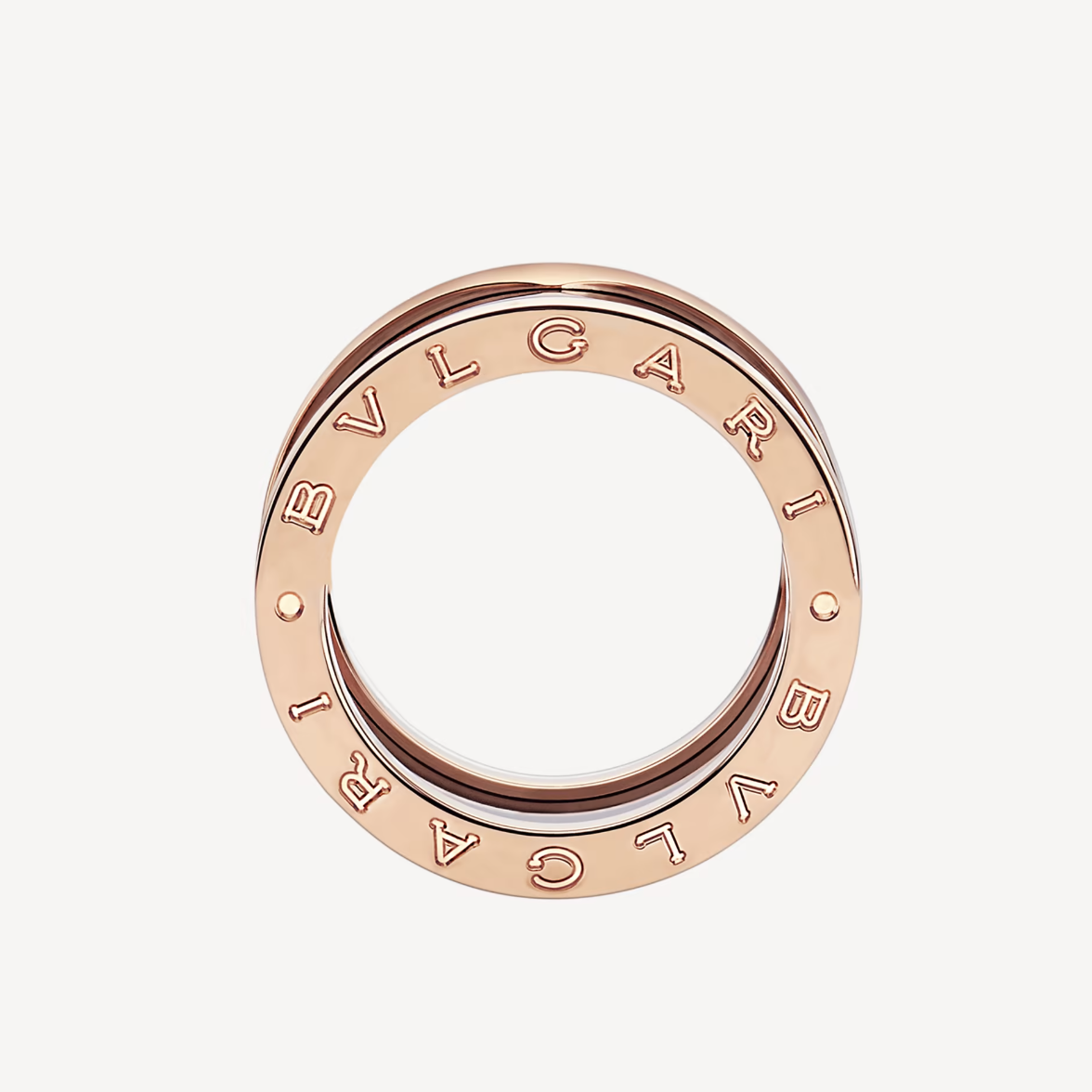 [⭐Marins]ZERO 1 FOUR-BAND LOOPS AND BLACK CERAMIC SPIRAL PINK GOLD RING