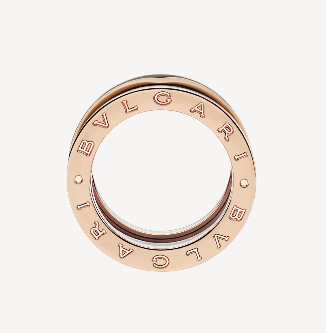 [⭐Marins]ZERO 1 TWO-BAND WITH MATTE BLACK CERAMIC PINK GOLD RING