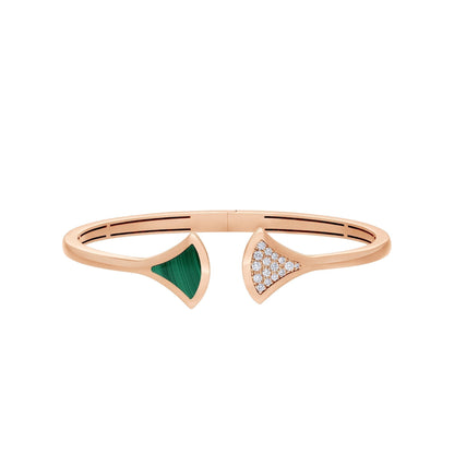 [⭐Marins]DREAM BRACELET OPEN MALACHITE PINK GOLD