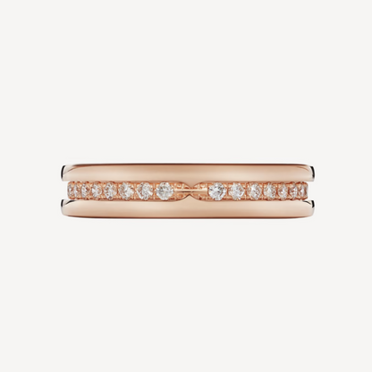 [⭐Marins]ZERO 1 ONE-BAND PAVED DIAMONDS ON THE SPIRAL RING
